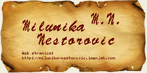 Milunika Nestorović vizit kartica